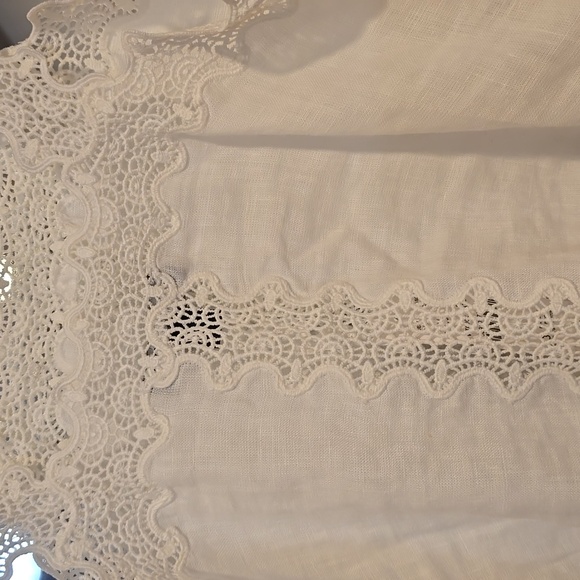 J.Crew Retail Lace-trim squareneck tank top in linen white XXS $69.50 - Picture 12 of 13